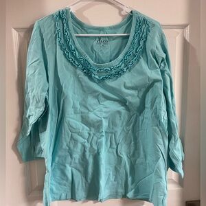 Elegant Women's 3/4 Sleeve Top - Blue